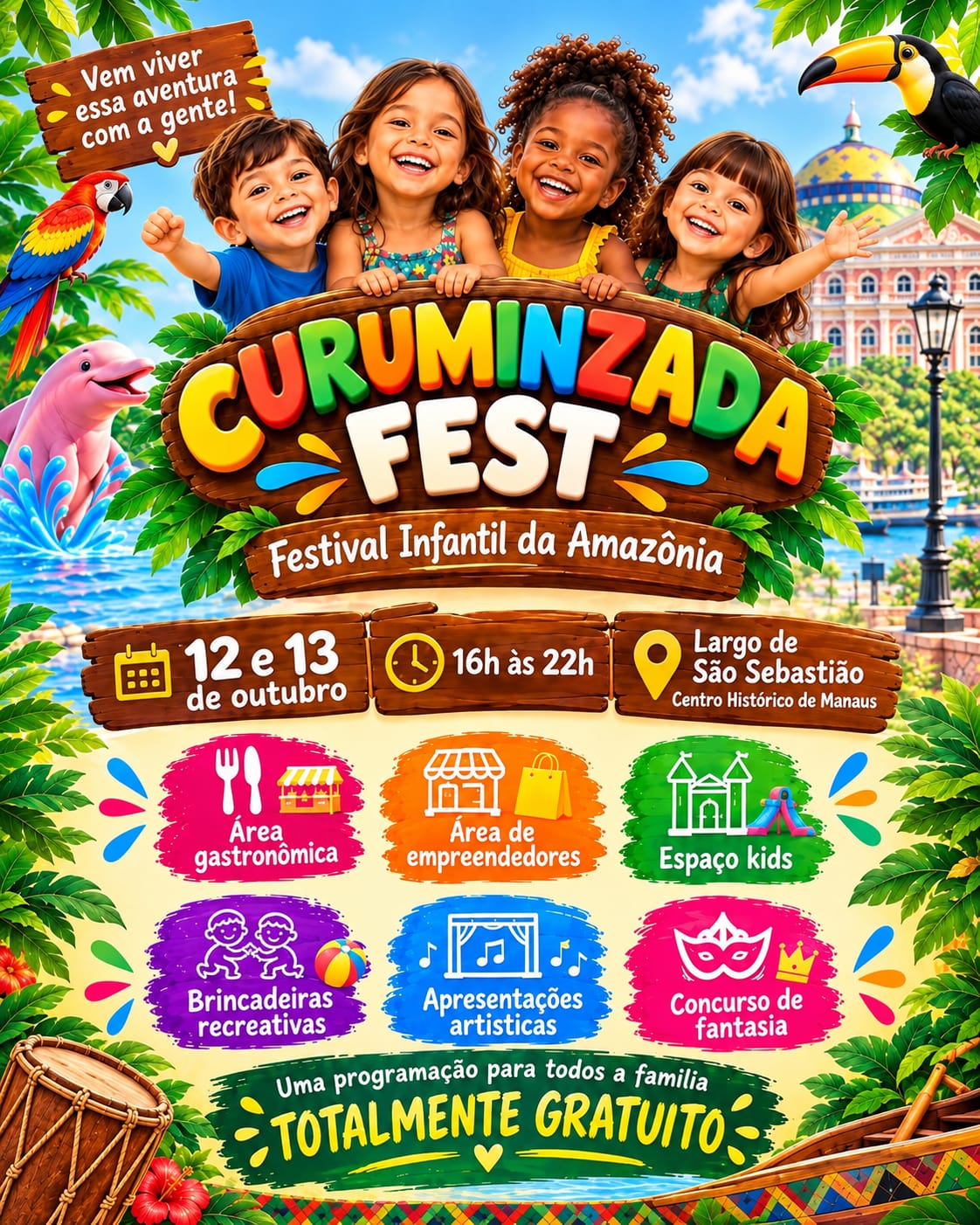 CURUMINZADA FEST PROMOVE DOIS DIAS DE DIVERSÃO GRATUITA PARA CRIANÇAS E FAMÍLIAS NO LARGO DE SÃO SEBASTIÃO